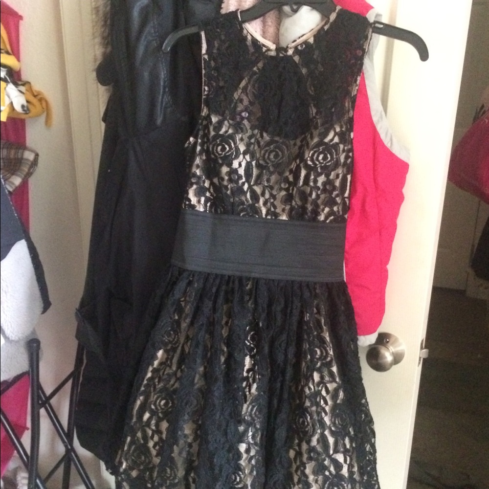 Black and nude formal dress